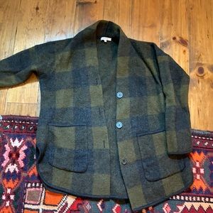 Madewell Buffalo Check Sweater Coat